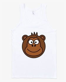 Monkey Fine Jersey Tank Top Unisex By Itee - White Top Front Transparent Background, HD Png Download, Transparent PNG