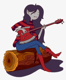 “marceline Sitting In A Trunk Playing Guitar”   redbubble - Cartoon, HD Png Download, Transparent PNG