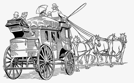 Chariot,art,monochrome Photography - Horse Drawn Stage Coach, HD Png Download, Transparent PNG