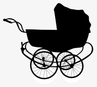 Vintage Baby Carriage Silhouette Clip Arts - Baby Carriage Silhouette, HD Png Download, Transparent PNG