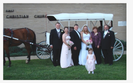 Church Wedding With Horse-drawn Carriage - Horse And Buggy, HD Png Download, Transparent PNG