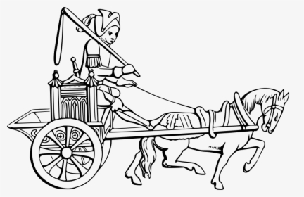 Horse Cart Clipart Black And White, HD Png Download, Transparent PNG
