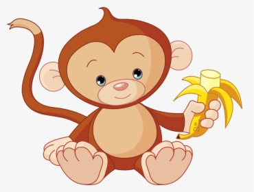 Monkey Clipart Transparent Background - Monkey Eating Banana Clipart, HD Png Download, Transparent PNG