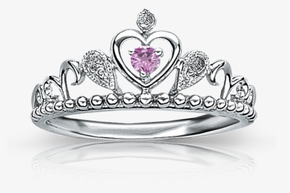 Princess Pink Sapphire & Diamond Tiara Ring In Sterling - Princess Crown Png, Transparent Png, Transparent PNG