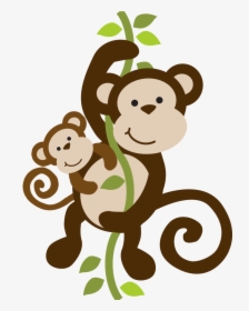 Mommy Clipart Baby Monkey - Jungle Safari Animals Png, Transparent Png, Transparent PNG