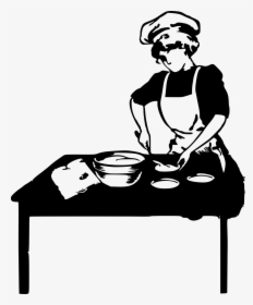 Woman Cooking Black And White Png, Transparent Png, Transparent PNG