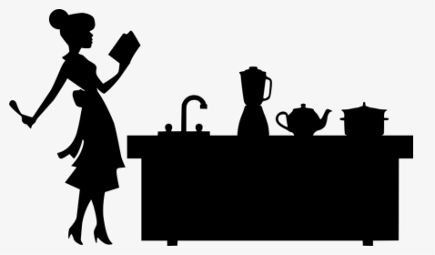 Kitchen, Woman, Silhouette, Chef, Book, Lady, Cooking - Recipe, HD Png Download, Transparent PNG