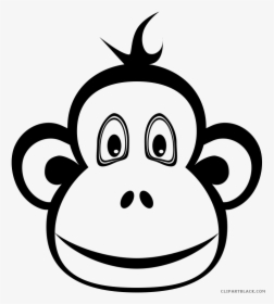 Monkey Clipart Black And White, HD Png Download, Transparent PNG