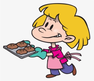 Girl Clipart Cooking - Bake Cookies Clipart Black And White, HD Png Download, Transparent PNG