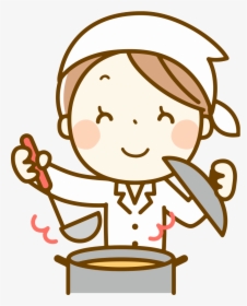 Woman Cooking - 給食 調理 員 イラスト, HD Png Download, Transparent PNG