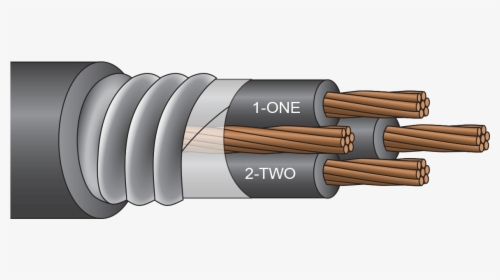 Copper Electrical Wire Metal Clad Mc 8/2 With Ground - 4 0 Copper Mi Cable, HD Png Download, Transparent PNG