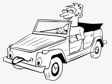 Boy Driving Car Cartoon Clipart, Vector Clip Art Online, - Inside The Car Clipart Black And White, HD Png Download, Transparent PNG