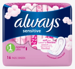 Always Sensitive Normal Ultra Sanitary Towels - Always Sensitive, HD Png Download, Transparent PNG