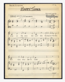 First Page Music Sheet 1949 Ballad Happy Times - Paper, HD Png Download, Transparent PNG