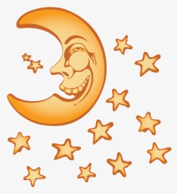 Vector Yellow Stars Moon Night Sky Png Download - Night Sky, Transparent Png, Transparent PNG