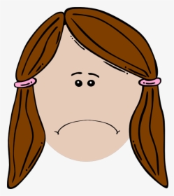 Scared Clipart Sad Boy - Sad Girl Face Cartoon, HD Png Download, Transparent PNG