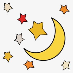 Night Sky Clipart Transparent - Transparent Stars And Moon Png, Png Download, Transparent PNG