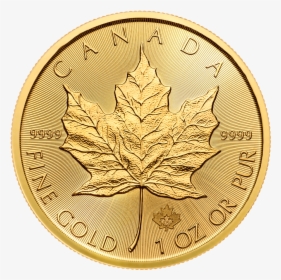1 Oz Maple Leaf Gold Coin 2018 2 - Maple Leaf 1 Oz Gold, HD Png Download, Transparent PNG