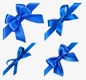 Blue Ribbon Transparent Background - Blue Ribbon Bow Vector, HD Png Download, Transparent PNG