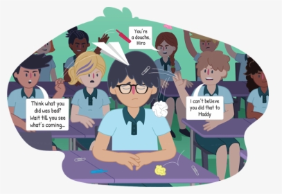 Boy Looking Sad As He Sits At His School Desk While - Comics About Bullying, HD Png Download, Transparent PNG