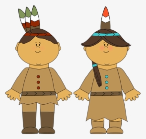 Transparent Native Americans Png Clipart Picture - Cartoon Pilgrim And Indian, Png Download, Transparent PNG