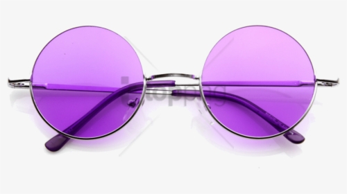 Circle Glasses Png - Circular Purple Glasses, Transparent Png, Transparent PNG