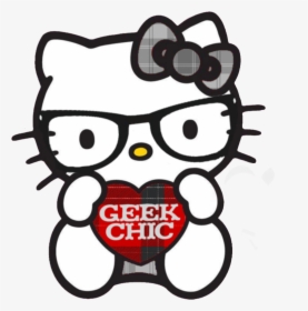 Hello Kitty Pics, Geek Chic, Nerd, Otaku, Geek - Hello Kitty Wearing Glasses, HD Png Download, Transparent PNG