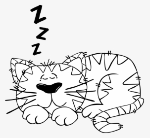 Cat Napping Clipart Black And White, HD Png Download, Transparent PNG