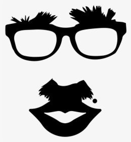 Funny Nose And Glasses Png Clipart , Png Download - Funny Icon Black And White, Transparent Png, Transparent PNG