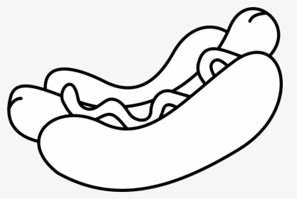 Hot Dog French Fries - Black And White Hot Dog Clip Art, HD Png Download, Transparent PNG
