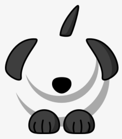 Black Dog Svg Clip Arts - White And Black Dog Brown Ear, HD Png Download, Transparent PNG