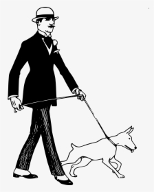 Jpg Black And White Stock Clipart Dog Man Big Image - Clipart Man And Dog, HD Png Download, Transparent PNG