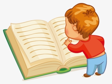 Transparent Kid Reading Clipart - Kids Reading Book Cartoon, HD Png Download, Transparent PNG