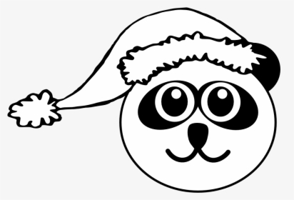 Santa Hat Clipart Head - Panda Face Coloring Pages, HD Png Download, Transparent PNG