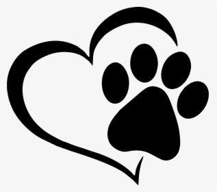 Transparent Paw Print - Heart Cat Paw Print, HD Png Download, Transparent PNG
