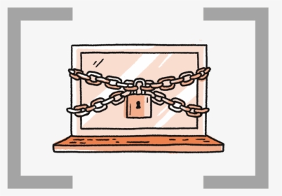 Icon Of Laptop With Padlock And Chains Around It, HD Png Download, Transparent PNG