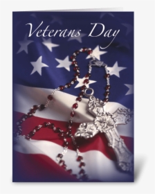 Veterans Day Cross And Flag Greeting Card - 4th Of July Catholic, HD Png Download, Transparent PNG