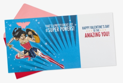 Dc Comics™ Wonder Woman™ Valentine S Day Card With - Illustration, HD Png Download, Transparent PNG