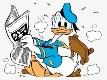 Donald Duck Clipart Reading - Donald Duck Reading Newspaper, HD Png Download, Transparent PNG
