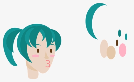 Blue, Green, Hair, Kawaii, Anime, Girl, Ponytail - Garotas Com O Cabelo Azul Anime, HD Png Download, Transparent PNG