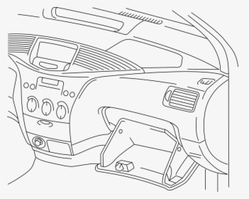 Dashboard, Glove Box, Dash, Car Radio - Drawing Of Car Dashboard, HD Png Download, Transparent PNG