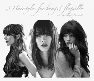 5 Hairstyles For Bangs - Bangs With Long Hair Haircut, HD Png Download, Transparent PNG