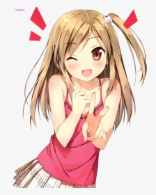 Anime Girl Png File - Happy Anime Girl Png, Transparent Png, Transparent PNG
