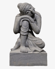 Black Marble Statue Of Budhha In Sleepy Pose - Statue, HD Png Download, Transparent PNG