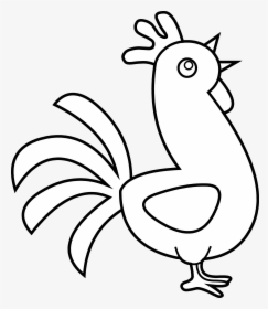Cute Rooster Line Art Free Clip Clip Art - Coloring Book, HD Png Download, Transparent PNG