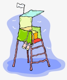 Vector Illustration Of Lifeguard Tower To Watch And, HD Png Download, Transparent PNG