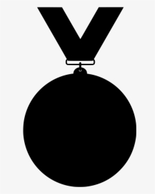 Medalla, Negro, Silueta, Diseño, Fondo Transparente - Medals Clipart Black And White, HD Png Download, Transparent PNG