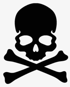 Sticker Tête De Mort & Os Noirs - Simple Skull And Crossbones, HD Png Download, Transparent PNG