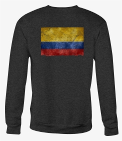 Crewneck Sweatshirt Columbia South American Flag Distressed - Long-sleeved T-shirt, HD Png Download, Transparent PNG