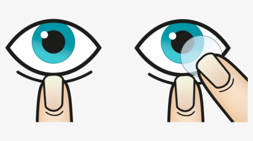 Looking Up, Place The Lens Gently On The Lower White - Rinse Lens Cartoon, HD Png Download, Transparent PNG